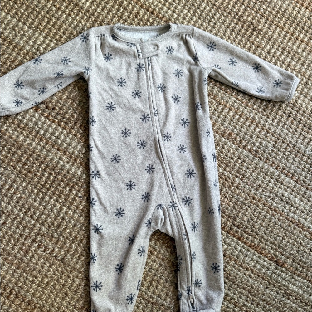 Carter's Gray and Black Footies One Piece